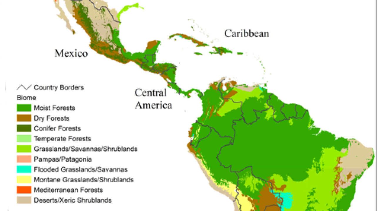 Map of Latin American Biomes