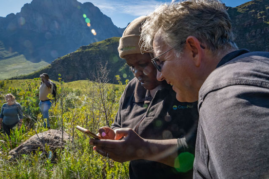 South African student works with Dr. Clark in the field