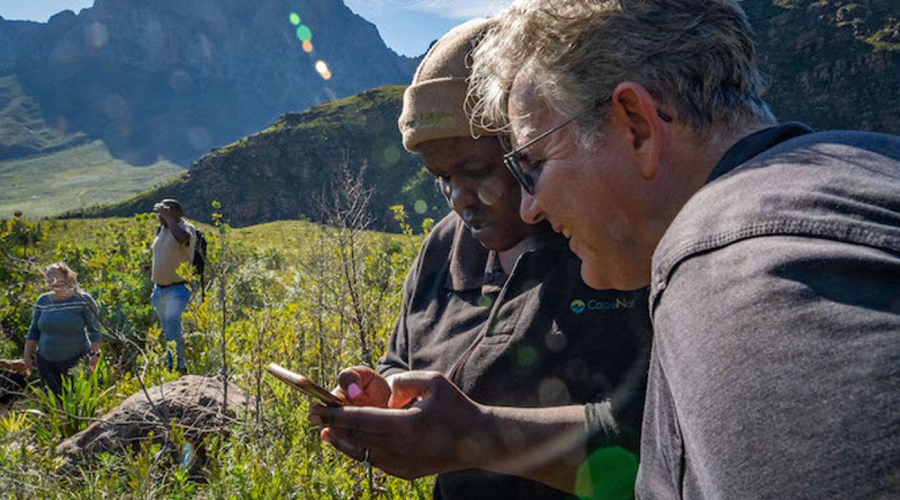South African student works with Dr. Clark in the field