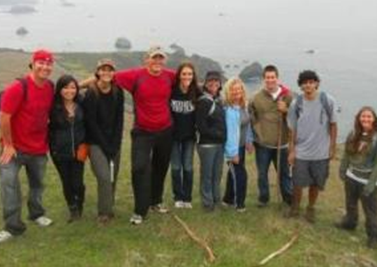 Students on coastal hike