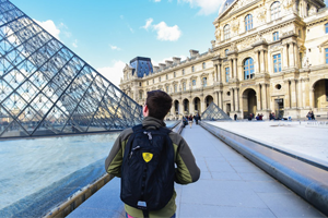 student on streets of Paris